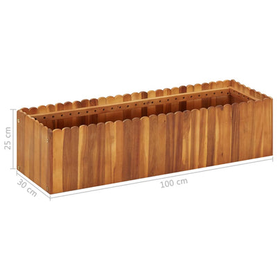 Puutarhan korotettu kukkalaatikko 100x30x25cm täysi akaasiapuu - Vuodevaatteet