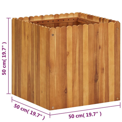 Puutarhan korotettu kukkalaatikko 50x50x50 cm täysi akaasiapuu - Vuodevaatteet
