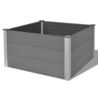 Puutarhan korotettu kukkalaatikko WPC 100x100x54 cm Harmaa - Vuodevaatteet