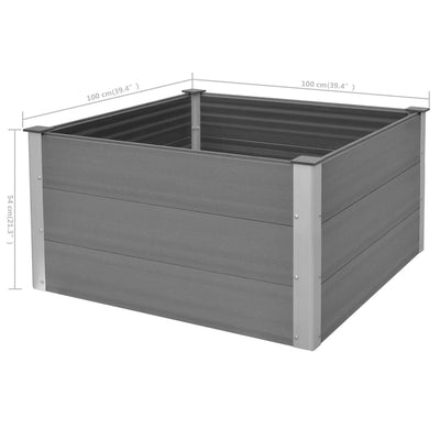 Puutarhan korotettu kukkalaatikko WPC 100x100x54 cm Harmaa - Vuodevaatteet