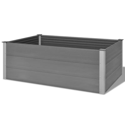Puutarhan korotettu kukkalaatikko WPC 150x100x54 cm harmaa - Vuodevaatteet