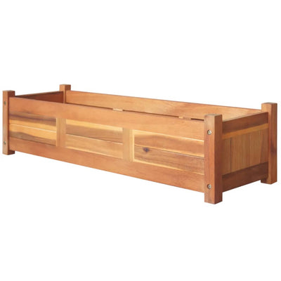 Puutarhan korotetut kukkalaatikot 2 kpl akaasiapuu 100x30x25 cm - Vuodevaatteet