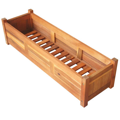 Puutarhan korotetut kukkalaatikot 2 kpl akaasiapuu 100x30x25 cm - Vuodevaatteet