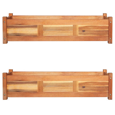 Puutarhan korotetut kukkalaatikot 2 kpl akaasiapuu 100x30x25 cm - Vuodevaatteet