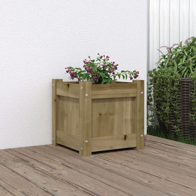 Puutarhan kukkalaatikko 31x31x31 cm kyllästetty mänty - Vuodevaatteet
