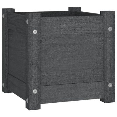 Puutarhan kukkalaatikko harmaa 31x31x31 cm täysi mänty - Vuodevaatteet