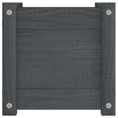 Puutarhan kukkalaatikko harmaa 31x31x31 cm täysi mänty - Vuodevaatteet