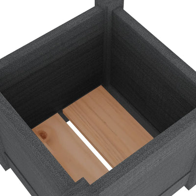 Puutarhan kukkalaatikko harmaa 31x31x31 cm täysi mänty - Vuodevaatteet