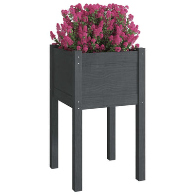 Puutarhan kukkalaatikko harmaa 40x40x70cm täysi mänty - Vuodevaatteet