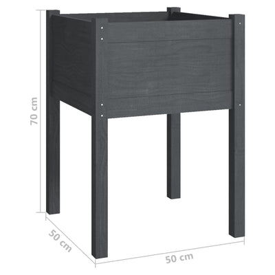 Puutarhan kukkalaatikko harmaa 50x50x70 cm täysi mänty - Vuodevaatteet