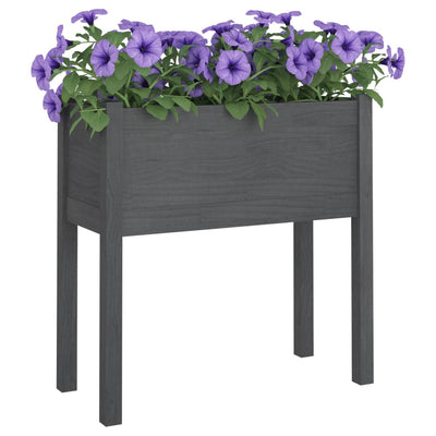 Puutarhan kukkalaatikko harmaa 70x31x70cm täysi mänty - Vuodevaatteet