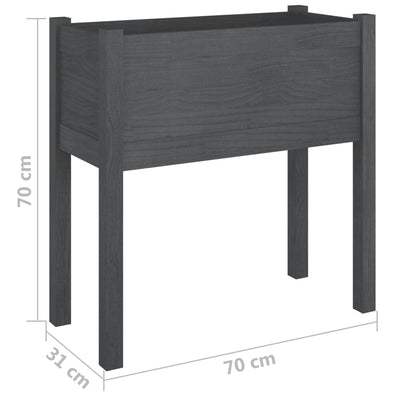 Puutarhan kukkalaatikko harmaa 70x31x70cm täysi mänty - Vuodevaatteet