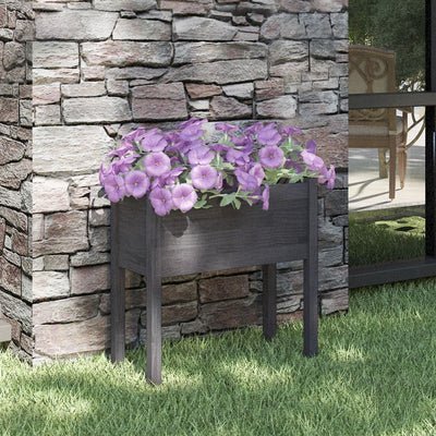 Puutarhan kukkalaatikko harmaa 70x31x70cm täysi mänty - Vuodevaatteet