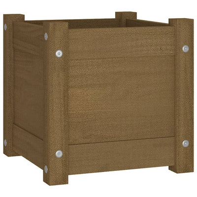 Puutarhan kukkalaatikko hunajanruskea 31x31x31 cm täysi mänty - Vuodevaatteet