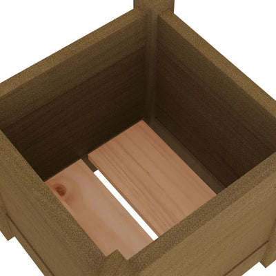 Puutarhan kukkalaatikko hunajanruskea 31x31x31 cm täysi mänty - Vuodevaatteet