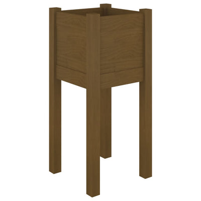 Puutarhan kukkalaatikko hunajanruskea 31x31x70 cm täysi mänty - Vuodevaatteet