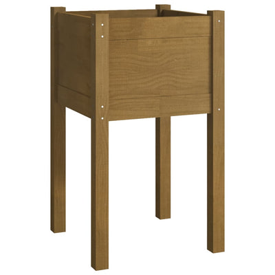 Puutarhan kukkalaatikko hunajanruskea 40x40x70 cm täysi mänty - Vuodevaatteet