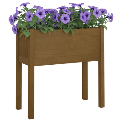 Puutarhan kukkalaatikko hunajanruskea 70x31x70 cm täysi mänty - Vuodevaatteet