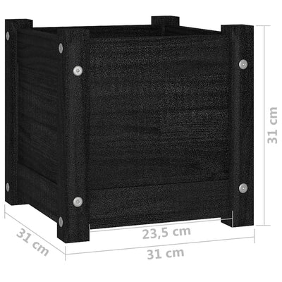 Puutarhan kukkalaatikko musta 31x31x31 cm täysi mänty - Vuodevaatteet