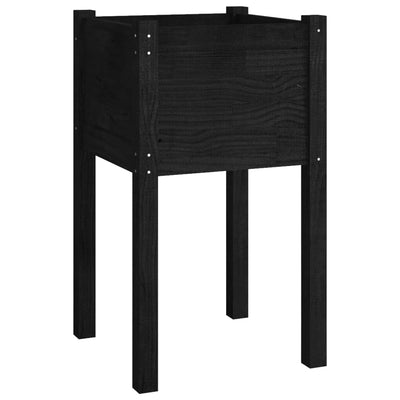 Puutarhan kukkalaatikko musta 40x40x70cm täysi mänty - Vuodevaatteet