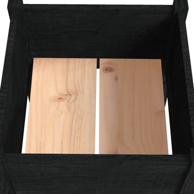 Puutarhan kukkalaatikko musta 40x40x70cm täysi mänty - Vuodevaatteet