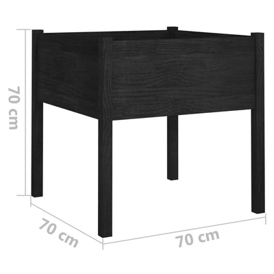 Puutarhan kukkalaatikko musta 70x70x70cm täysi mänty - Vuodevaatteet
