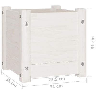 Puutarhan kukkalaatikko valkoinen 31x31x31 cm täysi mänty - Vuodevaatteet