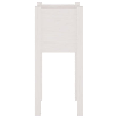 Puutarhan kukkalaatikko valkoinen 31x31x70 cm täysi mänty - Vuodevaatteet
