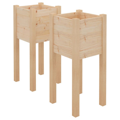 Puutarhan kukkalaatikot 2 kpl 31x31x70 cm täysi mänty - Vuodevaatteet