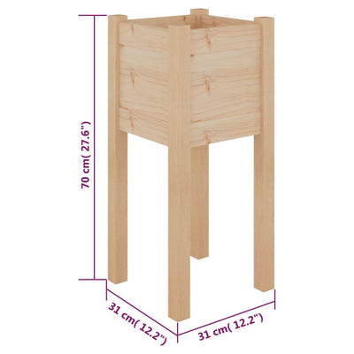 Puutarhan kukkalaatikot 2 kpl 31x31x70 cm täysi mänty - Vuodevaatteet