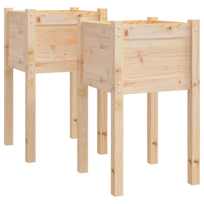 Puutarhan kukkalaatikot 2 kpl 40x40x70 cm täysi mänty - Vuodevaatteet