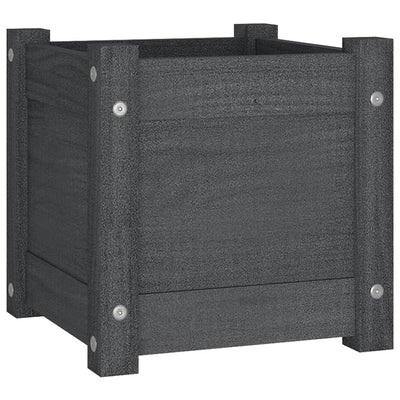 Puutarhan kukkalaatikot 2 kpl harmaa 31x31x31 cm täysi mänty - Vuodevaatteet