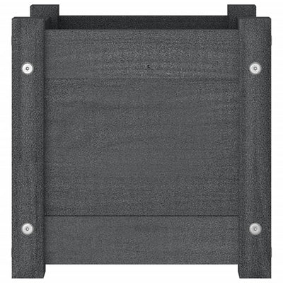 Puutarhan kukkalaatikot 2 kpl harmaa 31x31x31 cm täysi mänty - Vuodevaatteet