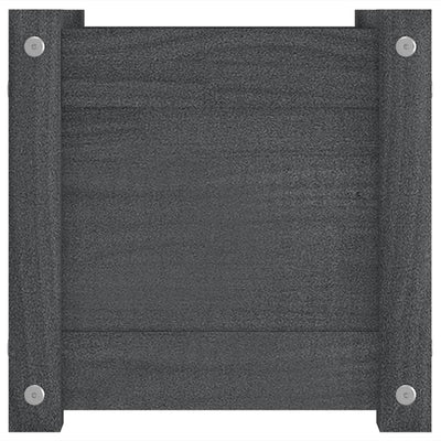 Puutarhan kukkalaatikot 2 kpl harmaa 31x31x31 cm täysi mänty - Vuodevaatteet