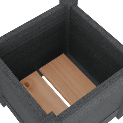 Puutarhan kukkalaatikot 2 kpl harmaa 31x31x31 cm täysi mänty - Vuodevaatteet