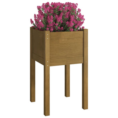 Puutarhan kukkalaatikot 2 kpl hunajanruskea 40x40x70 cm mänty - Vuodevaatteet