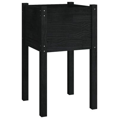Puutarhan kukkalaatikot 2 kpl musta 40x40x70 cm täysi mänty - Vuodevaatteet