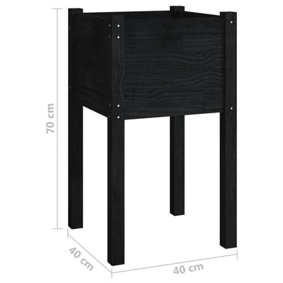 Puutarhan kukkalaatikot 2 kpl musta 40x40x70 cm täysi mänty - Vuodevaatteet