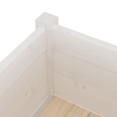 Puutarhan kukkalaatikot 2 kpl valkoinen 31x31x70 cm täysi mänty - Vuodevaatteet