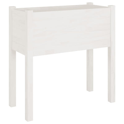 Puutarhan kukkalaatikot 2 kpl valkoinen 70x31x70cm täysi mänty - Vuodevaatteet