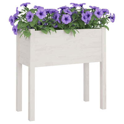 Puutarhan kukkalaatikot 2 kpl valkoinen 70x31x70cm täysi mänty - Vuodevaatteet
