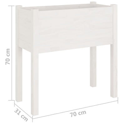 Puutarhan kukkalaatikot 2 kpl valkoinen 70x31x70cm täysi mänty - Vuodevaatteet