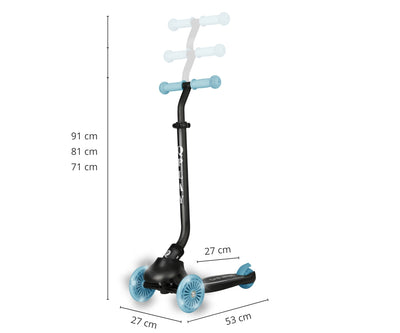 Kolmipyöräinen potkulauta, siniväri, säädettävä, 3-in-1