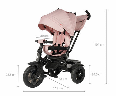 Qplay Premium Vaaleanpunainen Kolmipyörä - Vuodevaatteet.fi