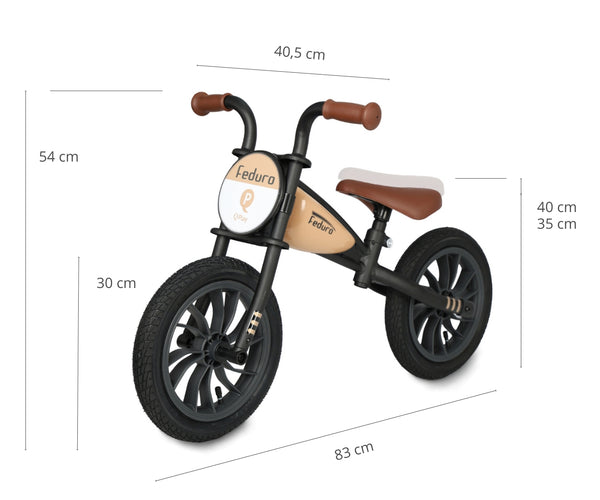 Lasten Potkupyörä Beige MDF-materiaalista