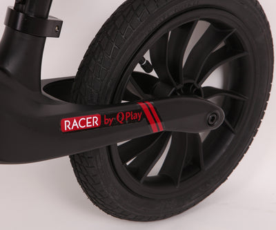 Musta-punainen Qplay Racer -juoksupyörä.