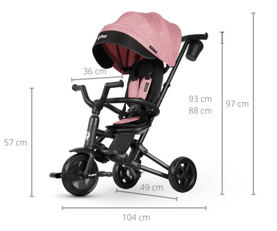 Kolmipyöräinen Lasten Pyörä, Pinkki Teräs Runko