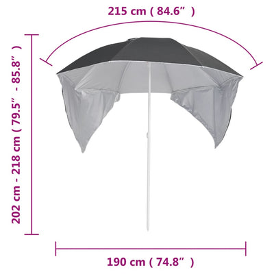 Rantavarjo sivuseinillä antrasiitti 215 cm