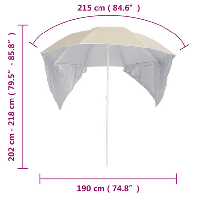 Rantavarjo sivuseinillä hiekka 215 cm