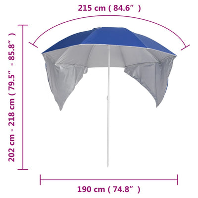 Rantavarjo sivuseinillä sininen 215 cm